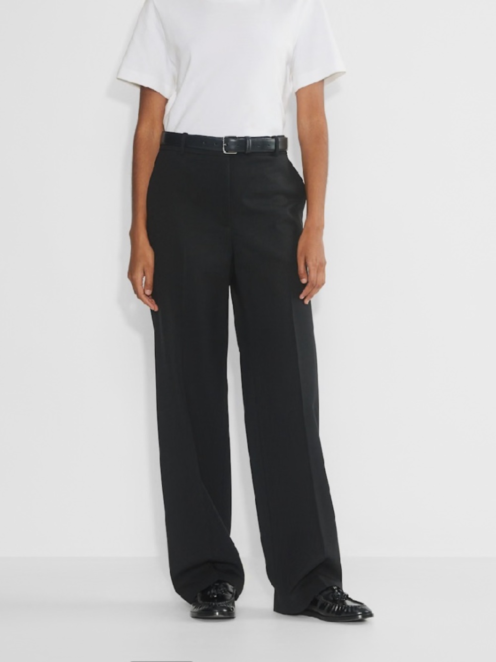 Babaton Agency Pant High Waisted Wool Tailored Trouser Black Sz 4 Style 99376